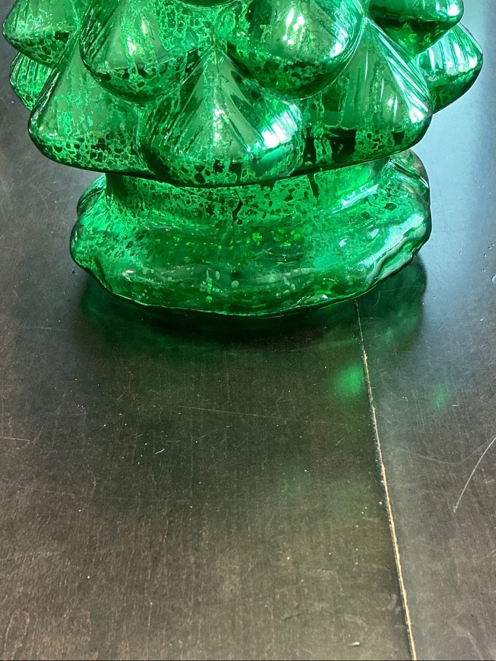 20” Green Glass Holiday Tree Décor - Festive Table Accent by Valerie Parr Hill